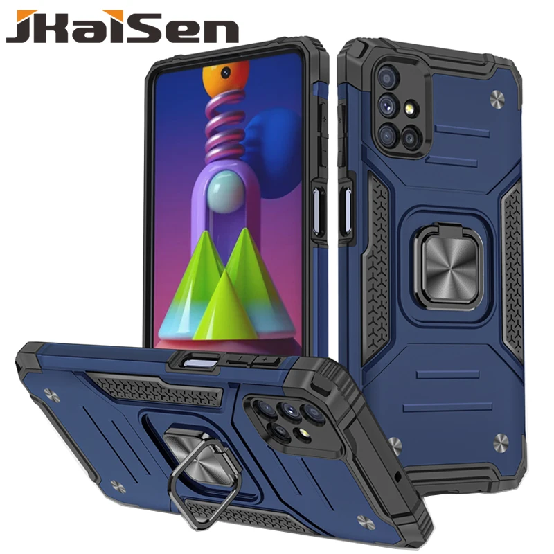 

Shockproof Armor Phone Case For Samsung Galaxy M21 M31 M51 Car Holder with Ring Protection Cover For Samsung Galaxy M30S M31S