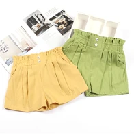 kids shorts for girls cotton green athletic sweat shorts loose summer clothes children clothing age 4 to 14 years casual pants