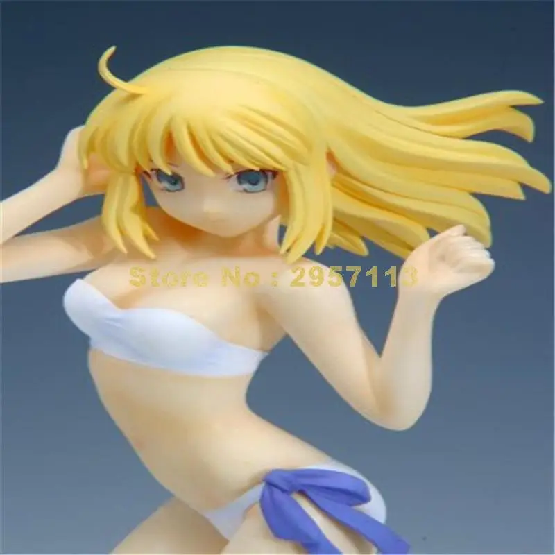 Аниме альтер из новеллы fate/stay night saber lily белый купальник бикини ПВХ фигурка