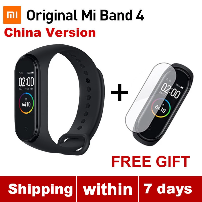 Chinese Version Xiaomi mi Band 4 новейший mi band 4 Mp3 музыкальный цветной экран фитнес частота сердечных сокращений Bluetooth 5,0 умные часы - Цвет: Chinese Version