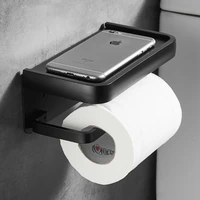 toilet paper holder black white silver bathroom wall mount tissue stand wc paper phone shelf towel roll shelf accessories