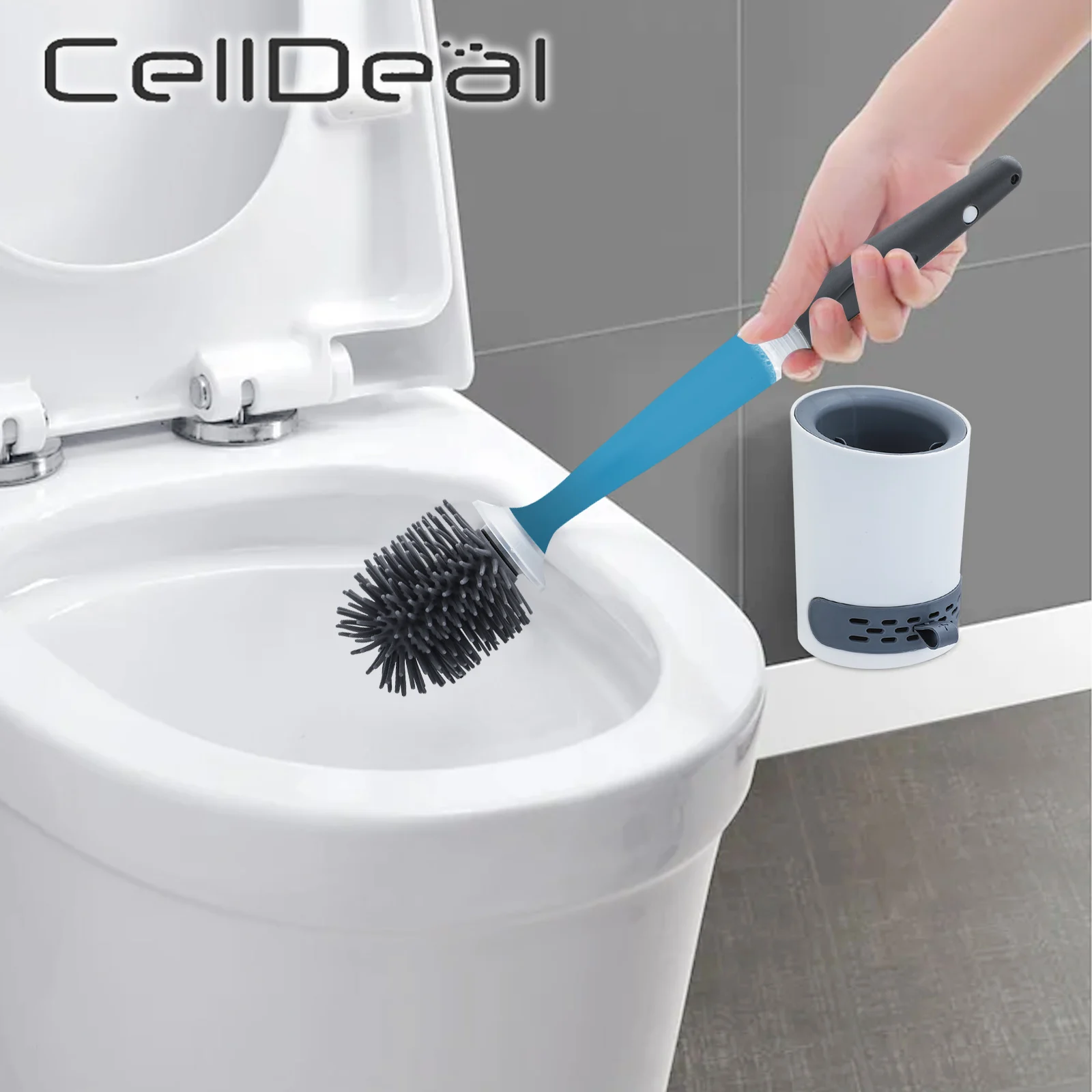 

Щетка для туалета из жидкого силикона, настенная щетка с длинной ручкой, инструмент для чистки ванной комнаты, товары для дома с мягкой щети...