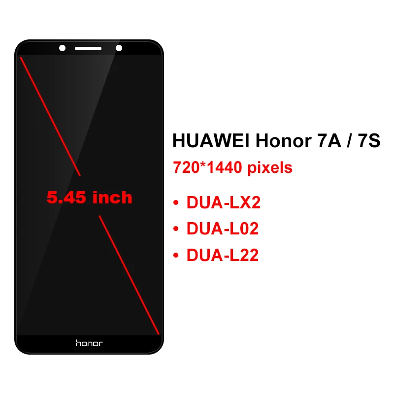 ЖК дисплей для HUAWEI Honor 7A 5 45 дюйма планшетофон с сенсорным экраном S запасная часть