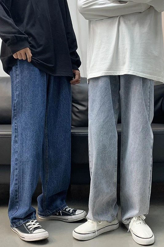 

men's ripped jeans for men men's fashion brand loose wide leg Capris spring student straight pants fashion hip hop streetwear