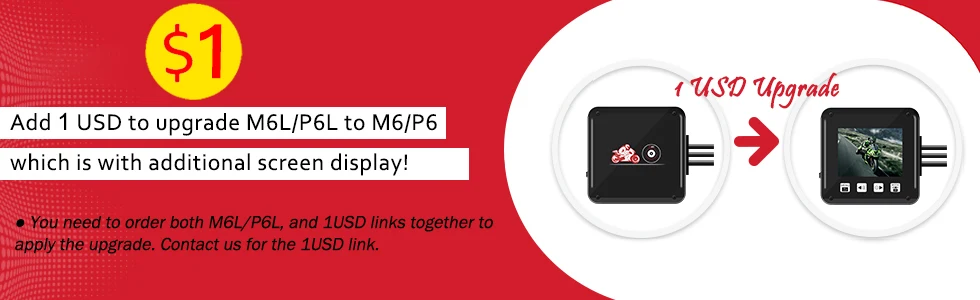 VSYS M6L P6L WiFi моторегистратор видеорегистратор для мотоцикла регистратора мото Камера на шлем Водонепроницаемый Full HD с двумя 1080P+720P