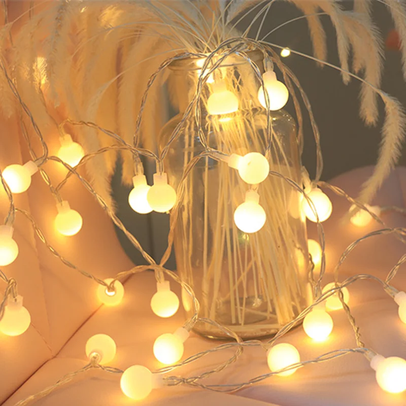 

10/20/40 Led Spherical Garland Light String Battery Operated Fairy Lights for Home Christmas Decoration Led Christmas Light