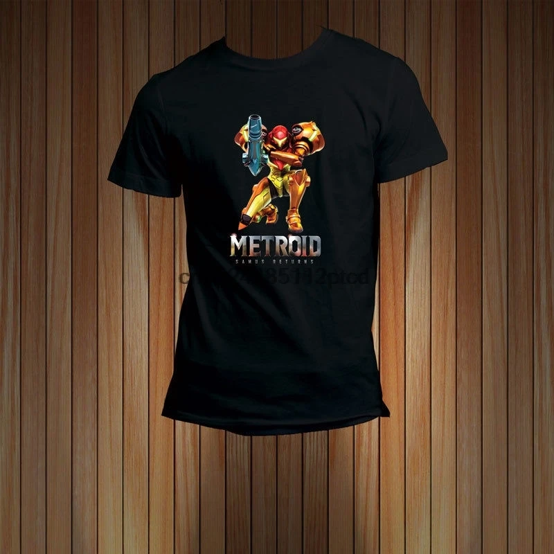 Metroid Samus возвращается ретро старая игра футболка мужская футболка|Мужские