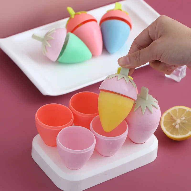 

DIY Ice Cream Mold 6 Cells Ice Cube Molds Summer Popsicle Maker Plastic Kitchen Tools Candy Color Lolly Mould