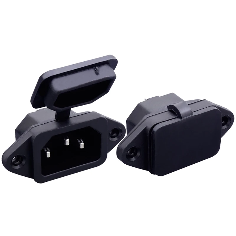 

Waterproof Black 10A 250V IEC320 C13 C14 electric bicycle car wired Receptacle Connector battery Charging AC power outlet Socket