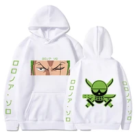 one piece hoodie anime hoodies streetwear sweatshirt roronoa zoro printed pullover tops loose hip hop man hoodies