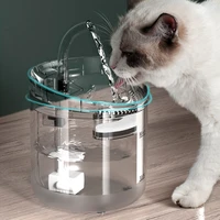 1 8l cat automatic feeder water fountain mute dog water feeder dispenser container transparent drinker pets drinking supplies