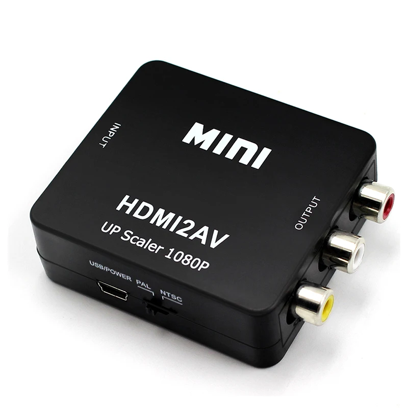 HDMI к RCA видео конвертер 1080P HDMI2AV HDMI AV композитный адаптер конвертер коробка поддержка NTSC PAL для ТВ PS4 черный белый