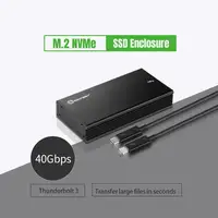 Thunderbolt 3 40Gbps NVME M.2 SSD Enclosure 2TB Aluminum USB C with 40Gbps Thunderbolt 3 C to C Cable For Laptop Desktop