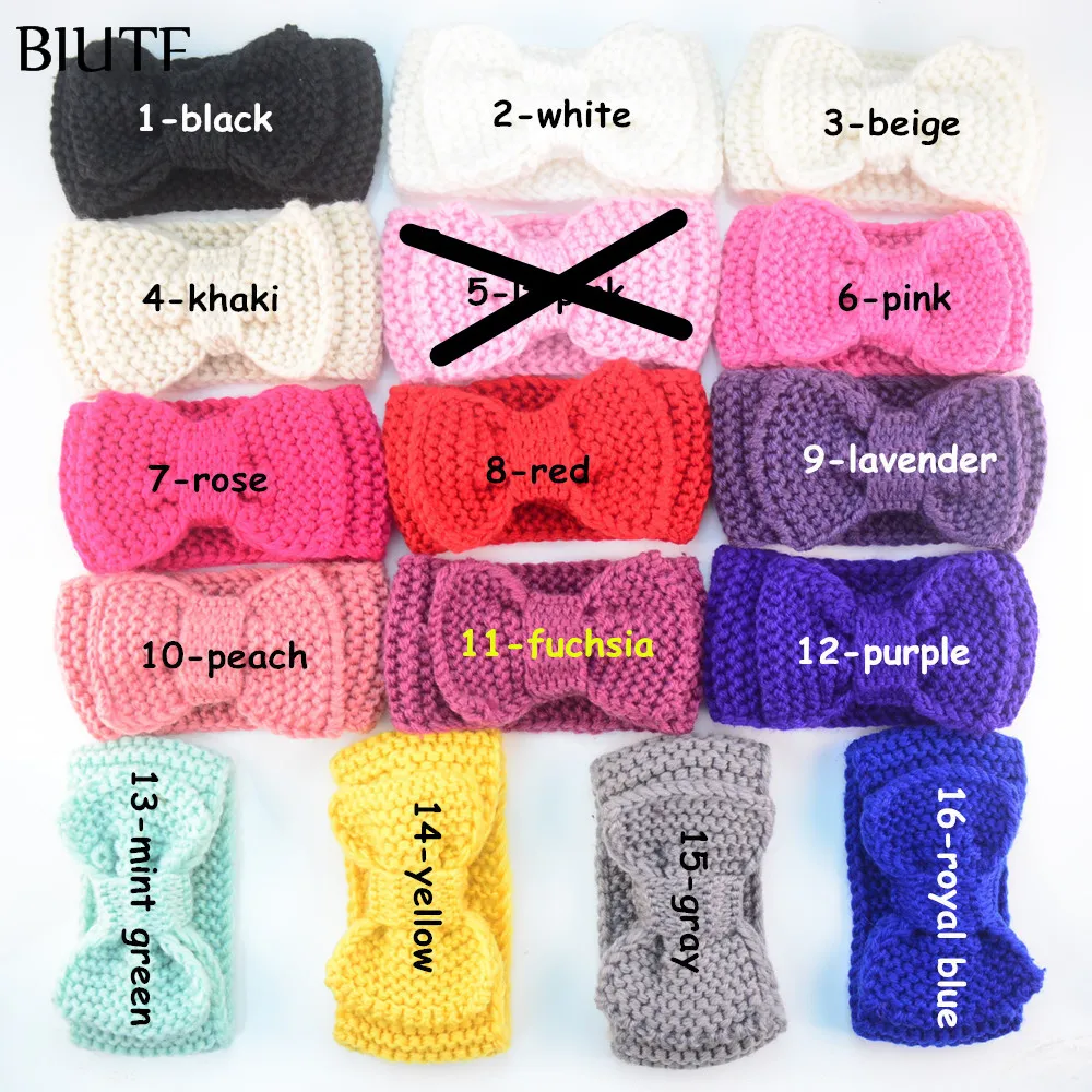 50 шт./лот Модная вязаная крючком шерстяная пряжа повязка на голову с