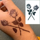 Черная Роза клоун поддельные татуировки наклейки для женщин мужской боди-арт Переводные Временные татуировки руки талии палец водостойкие татуировки