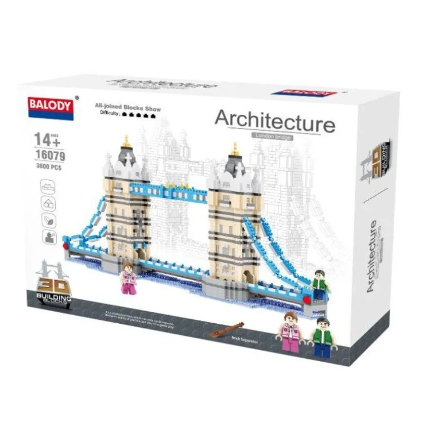 Balody Mini Blocks World Architecture Bricks Building Toy Brinquedos for Children Christmas Gifts London Bridge Model 16079 | Игрушки и