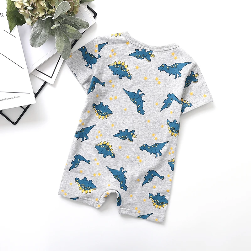 Хлопковый комбинезон для маленьких девочек Летний с короткими рукавами и