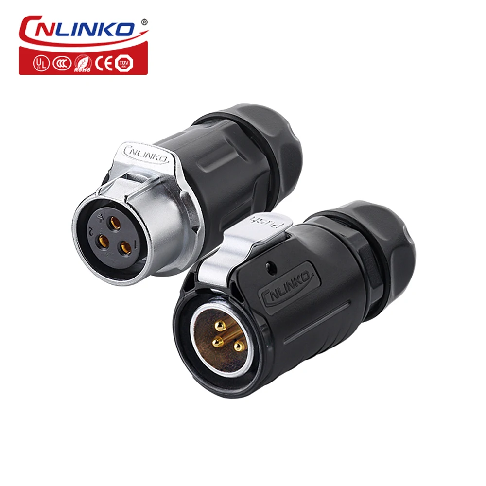 

Cnlinko PBT Wire Joint AC Power Signal Cable Connector 2 3 4 5 7 9 12 Pin Lighting Waterproof M20 Aviation Connectors Male Plug