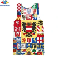 sonspee 3d flag print vest french british royal family emblem harajuku leisure tank gym beach sports oversized mens shirt