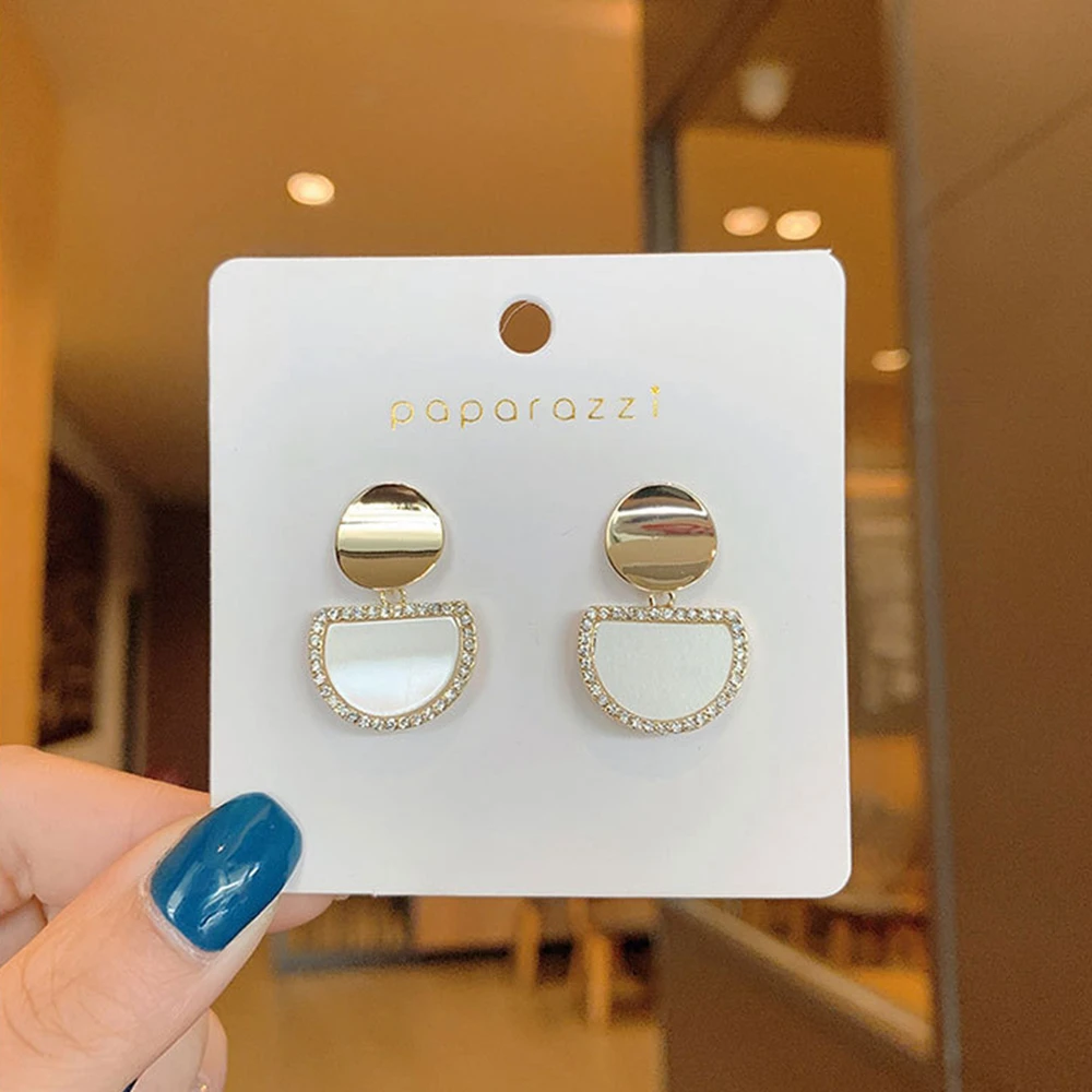 Новые модные серьги для женщин круглые Висячие геометрические золотые с сердцем