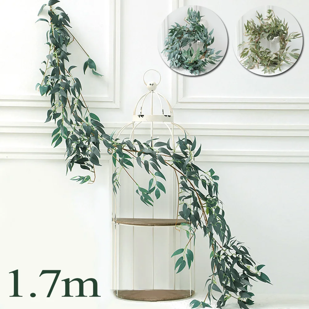 Живой искусственный лоза Цветочная Гирлянда 1 7 м листья ивы поддельные плетеные