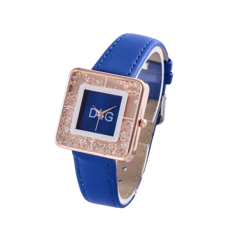 

Reloj Mujer Fashion Rhinestone Quartz Women Watch Top Brand Bear Ladies Square Leather Strap Wristwatch Relogio Feminino