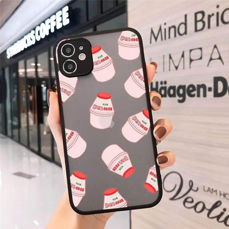 

Cartoon fruit strawberry cherry Phone Case For iphone 12 11 8 7 plus mini x xs xr pro max matte transparent cover