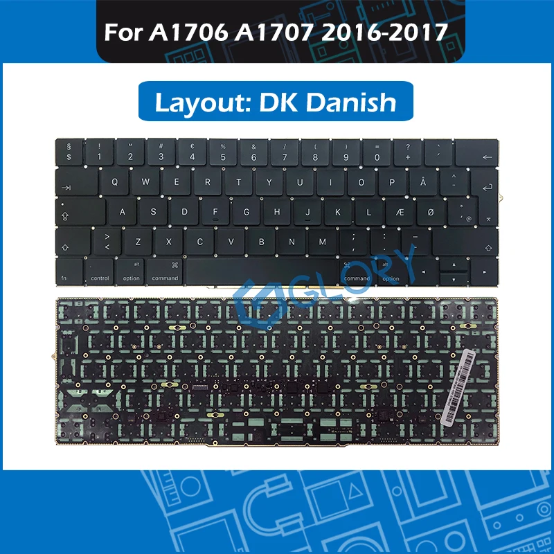 Сменная Клавиатура для ноутбука A1706 A1707 датская раскладка DK Macbook Pro Retina 13 15 дюймов