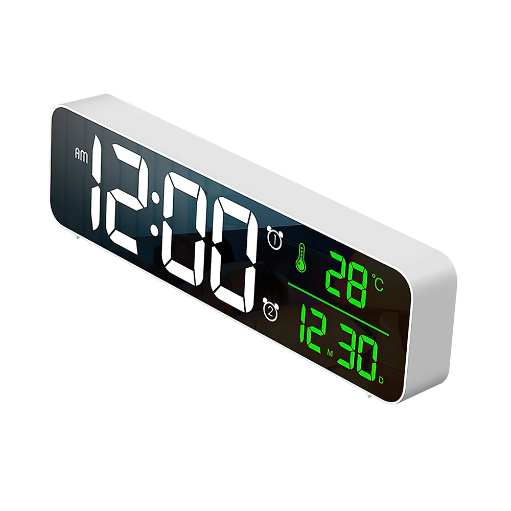 

HD LED Display Screen Alarm Clock 40muisc for Bedroom Desk Alarm Digital Electrical Clock Temperature Display Mirror Best Seller
