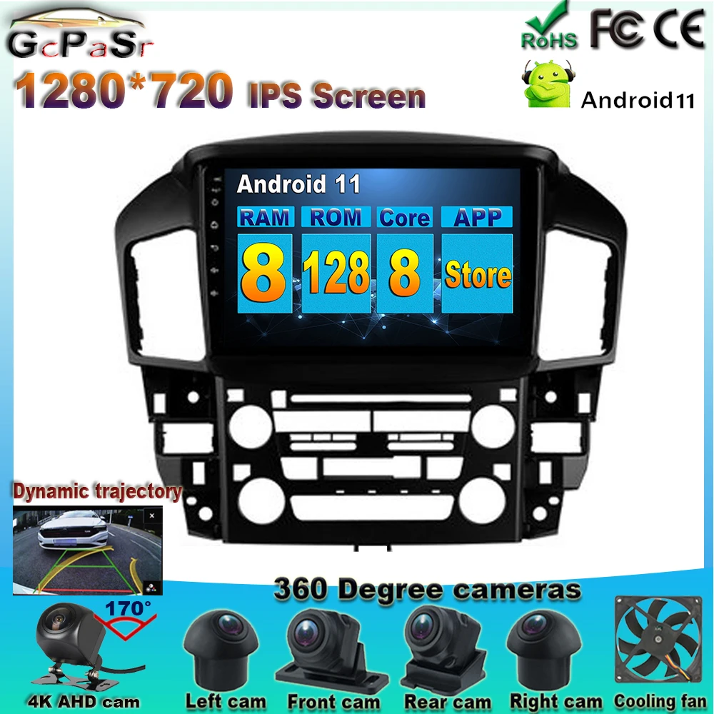 

DSP IPS Android 11 Car Radio Video Multimedia Player For Lexus RX300 XU10 1997 - 2003 Navigation GPS Carplay IPS