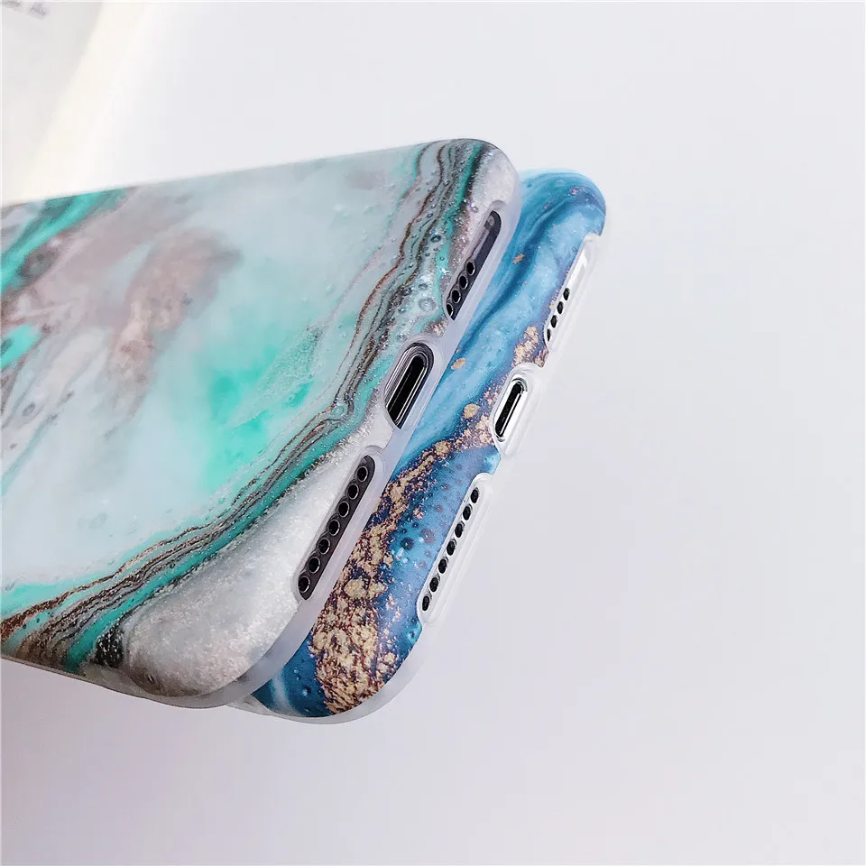 Потрясающий волнистый стиль мраморный чехол для телефона funda iPhone 7 Apple X XS MAX 8 plus 6 6s