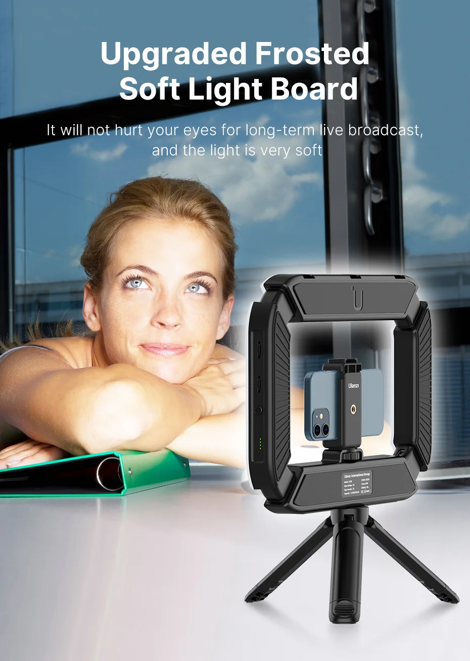 ULANZI U200 Smartphone Video Rig With Ring Light - Adjustable, 8000mAh, For Vlogging & Live Streaming