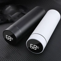 500ml thermos bottle temperature display stainless steel 304 vacuum flasks double wall travel coffee mug tea mug thermo cup