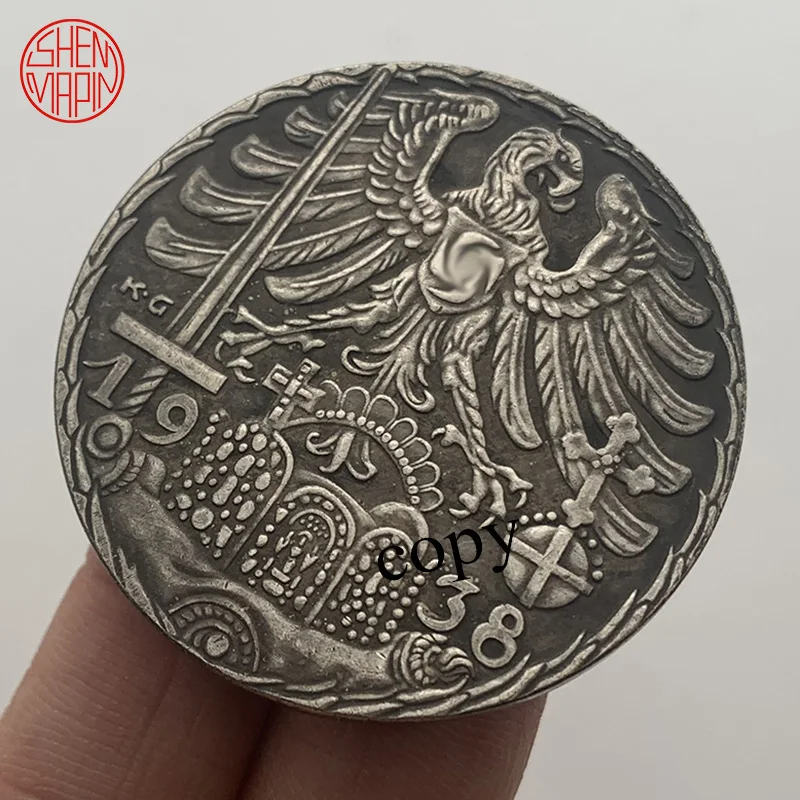 1938 Немецкий крест Орел копия монеты исторические здания медные Хобо никель Вызов