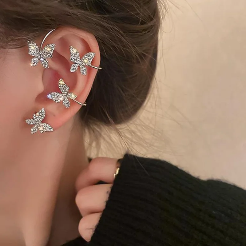 

1 шт. модные изысканные Клипсы-бабочки для ушей, серьги-клипсы для женщин и девушек, позолоченные металлические клипсы для ушей, серьги-клипс...