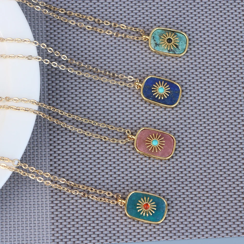 Цепочка женская из натурального камня 60 см 7 цветов | Украшения и аксессуары