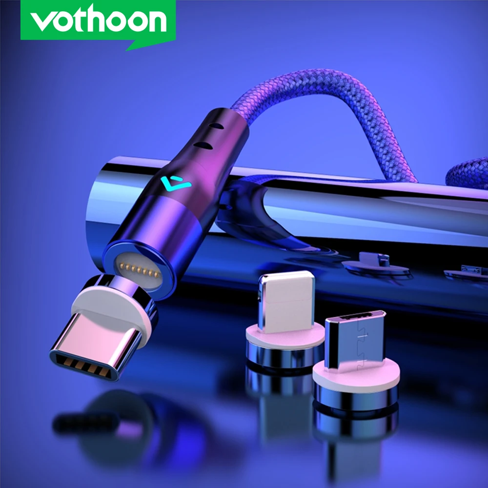 

Vothoon Magnetic Cable Fast charging Micro USB Type C Cable For iPhone Samsung Data Wire Cord Magnet Charger Mobile Phone Cable