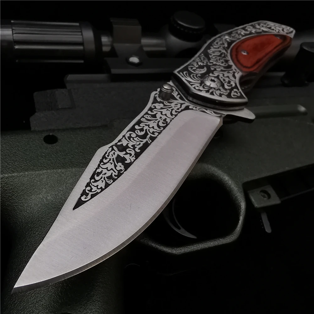 

21,5 см (8,3 ') 58HRC складной Ножи труборез карманные ножи брелок деревянной ручкой 8cr13 лезвие Отдых на природе Охота EDC инструменты ножи Ножи s