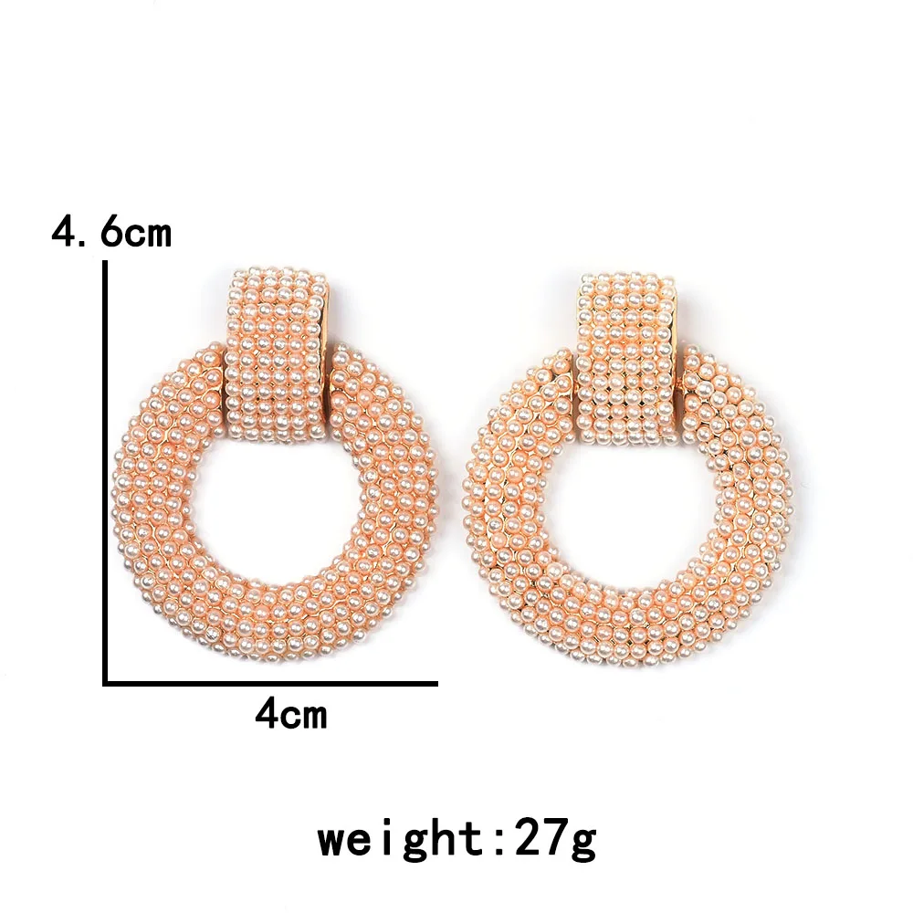 Серьги-подвески ZA с искусственным жемчугом массивные круглые квадратные