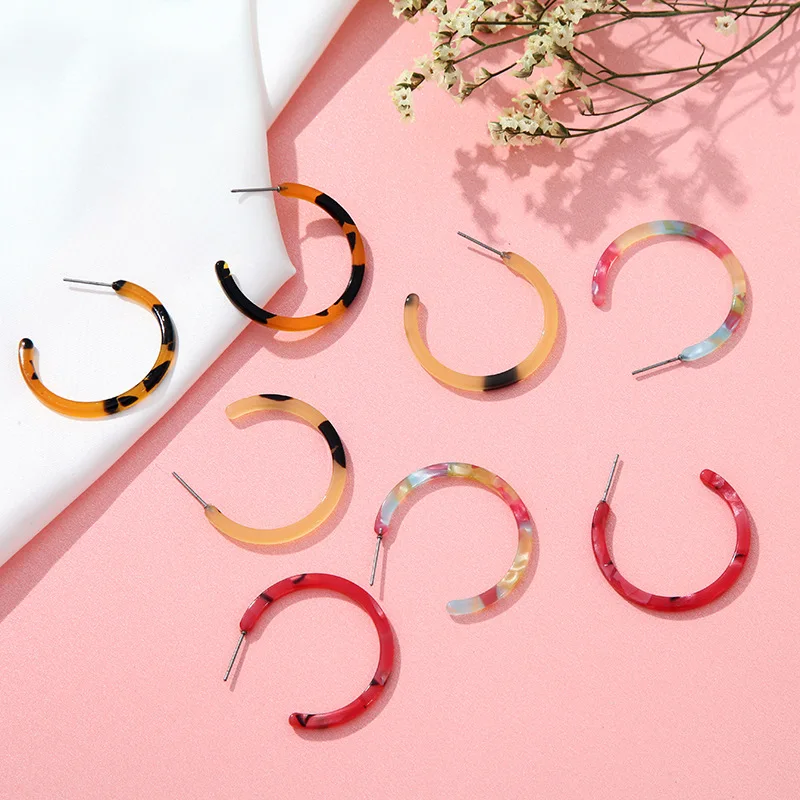 Новые креативные серьги персональные Популярные Акриловые полукруглые