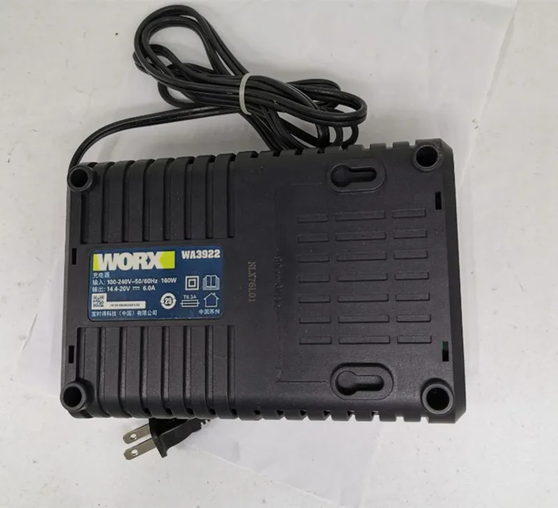 AC100-240V Зарядное устройство WA3922 для WORX-WA3867 WA3861 20V 6A WU175 WU175.1 WU278.1 WU677 WA3563 WA3564 WA3567 WA3570