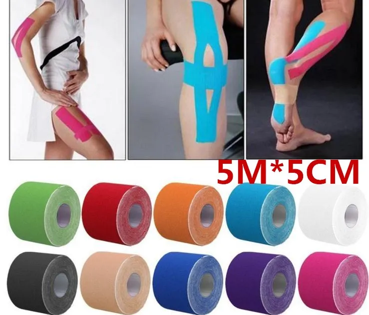

5m Muscle Tape Sports Tape Kinesiology Tape Cotton Elastic Adhesive Muscle Bandage Care Physio Strain Injury Support