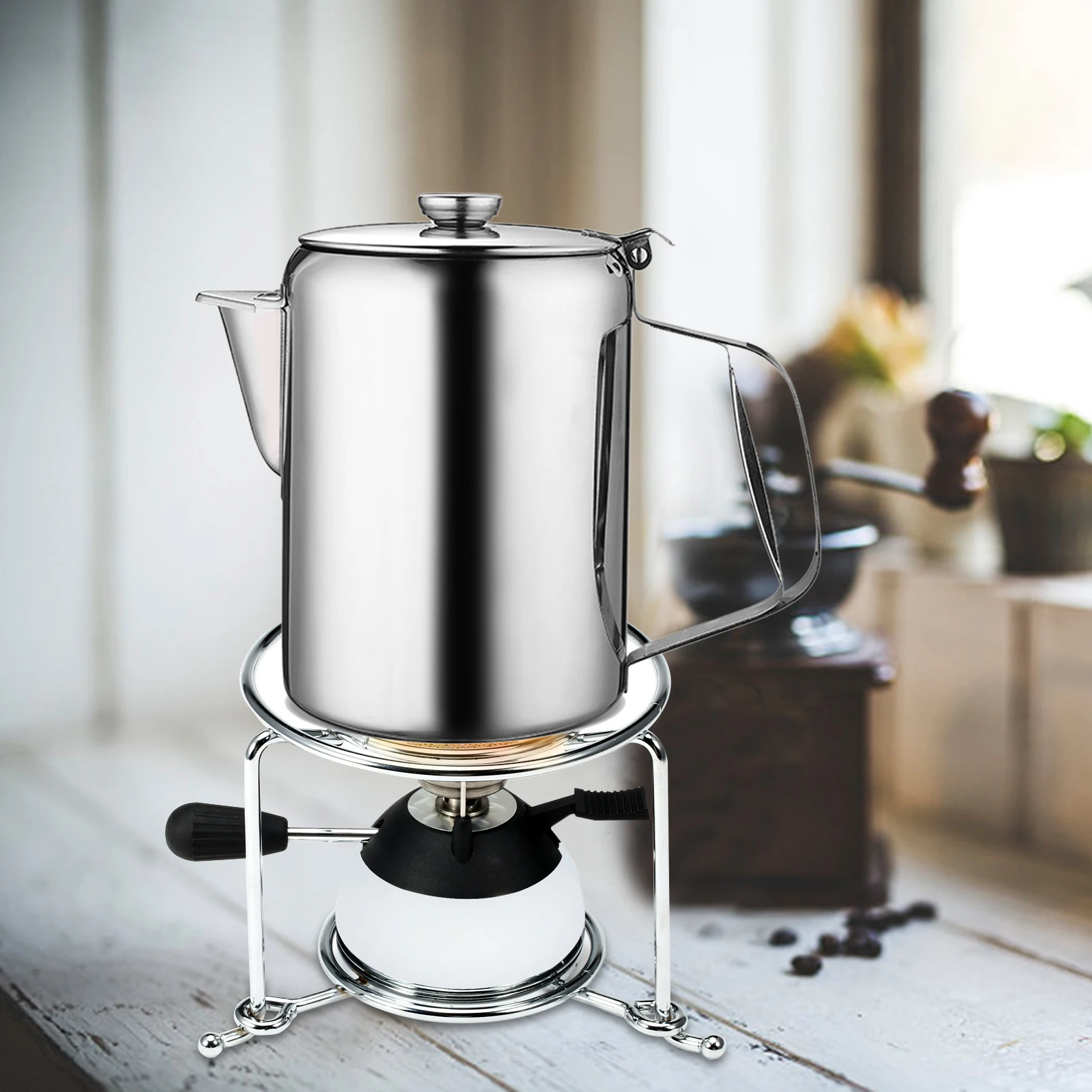 

Camping Stove Butane Gas Burner with Refill Rack and Furnace Stand for Tabletop Siphons Windproof Cooking Stove Coffee Maker