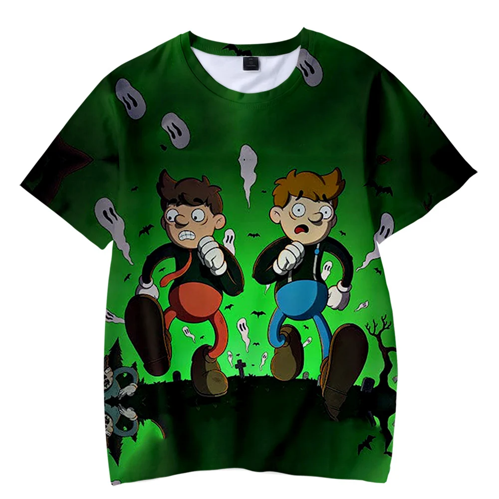 Футболка оверсайз с круглым вырезом коротким рукавом и 3D-принтом | Мужская одежда