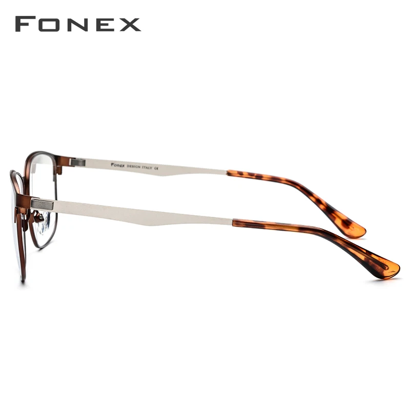 FONEX сплава очки рамки Для женщин круглые очки по рецепту, Для мужчин Винтаж близорукость оправы для очков корейский безвинтовое