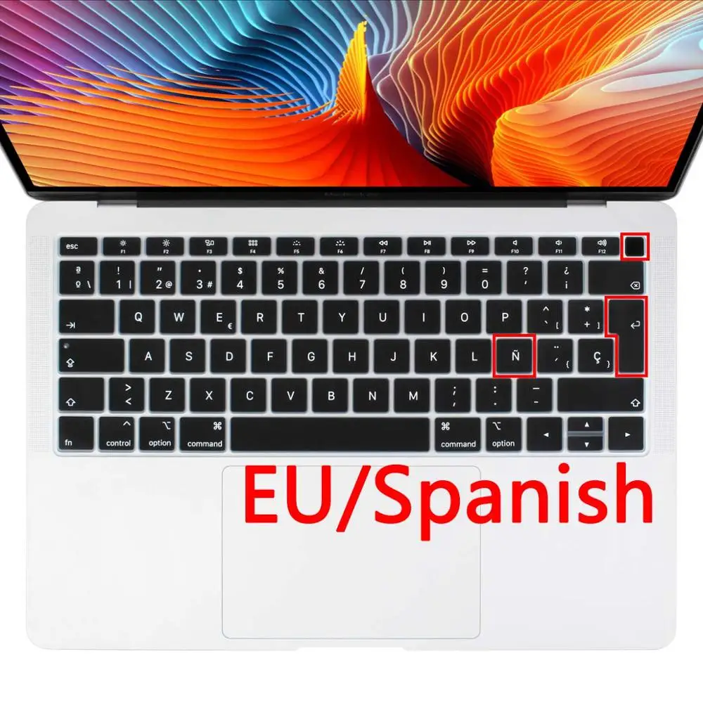 EU Spanish Португальский/французский/испанский/итальянский клавиатура кожа евро Мягкий силиконовый чехол для MacBook New Air 13 A1932 - Цвет: EU Spanish