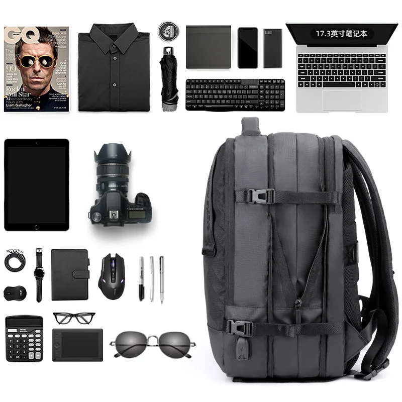 ARCTIC HUNTER Men Backpack Fit 17.3 Inch Laptop Bag Pack Waterproof Large Capacity Male Travel Backpacks USB Charge Bags for | Багаж и