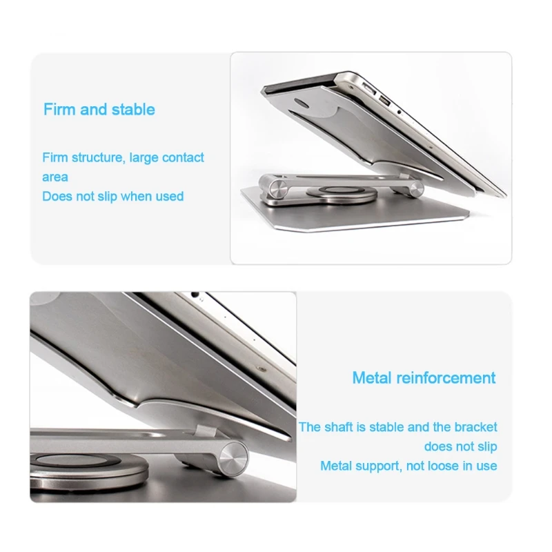 

R58A Boneruy New Laptop Bracket Heat Dissipation Holder Aluminum Alloy 360° Rotating Notebook Stand Cooling Bracket