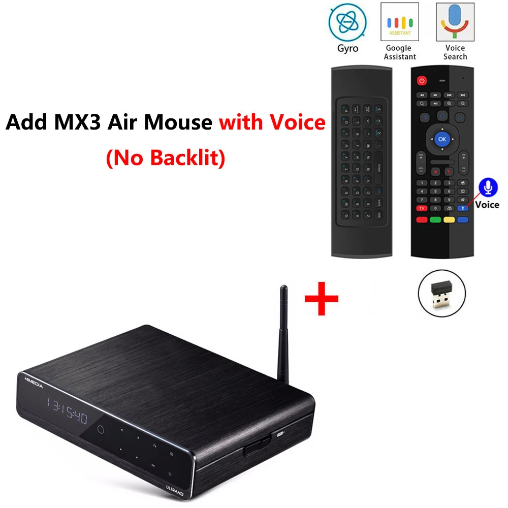 Himedia Q10 Pro Обновление Android 7,1 ТВ приставка 2GB 16GB 2,4G/5G wifi DTS Bluetooth Smart BOX Поддержка 3," SATA HDD AV - Цвет: Q10 Pro add MX3 mic