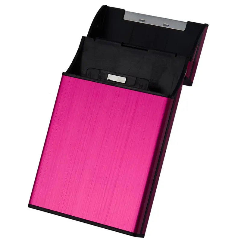 New Ultra Thin Fashion Pipes Creative Personality Cigaret Case Slim Metal Cigarette Box Gift Women Holder(pink) | Дом и сад